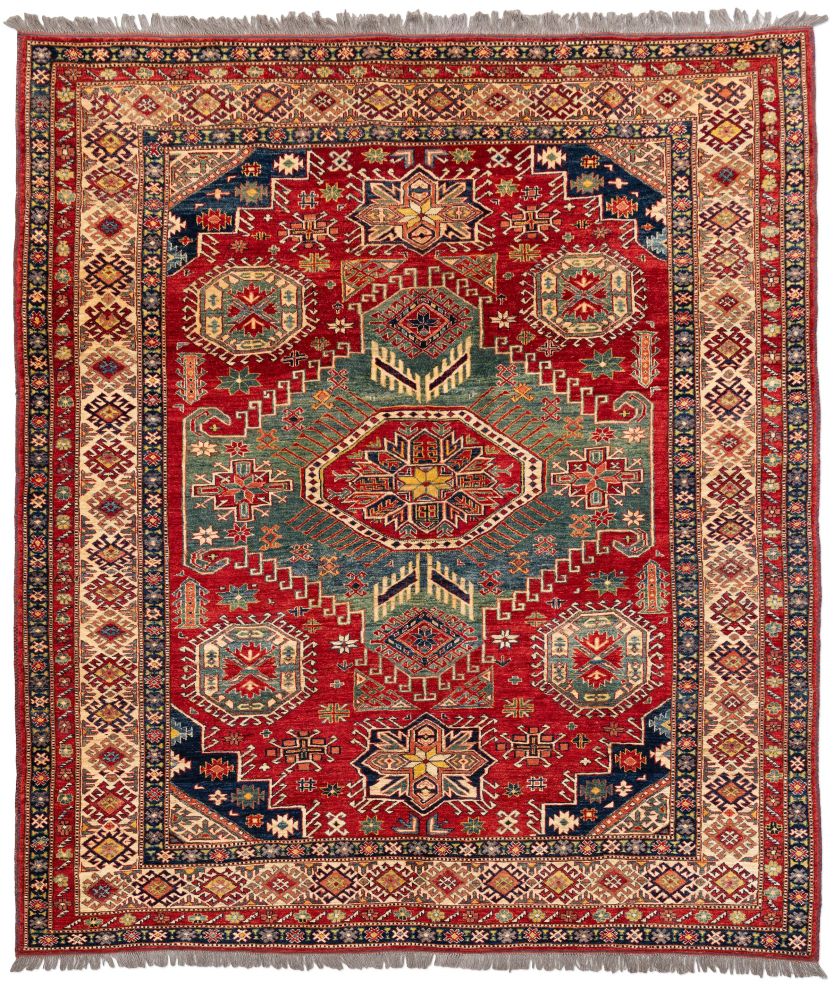 Bild eines Kazak aus Afghanistan in der Göße 298 x 262 cm