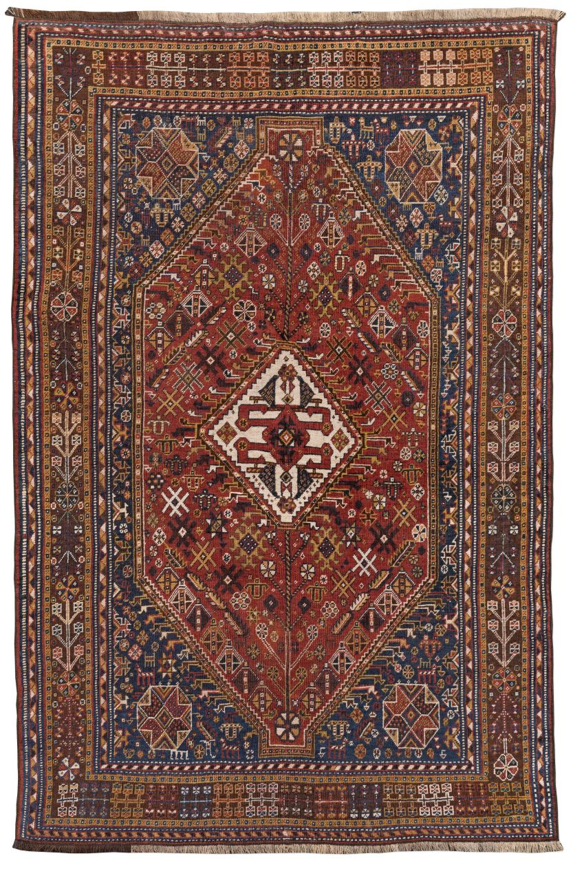Bild eines Gaschgai aus Persien in der Göße 233 x 154 cm