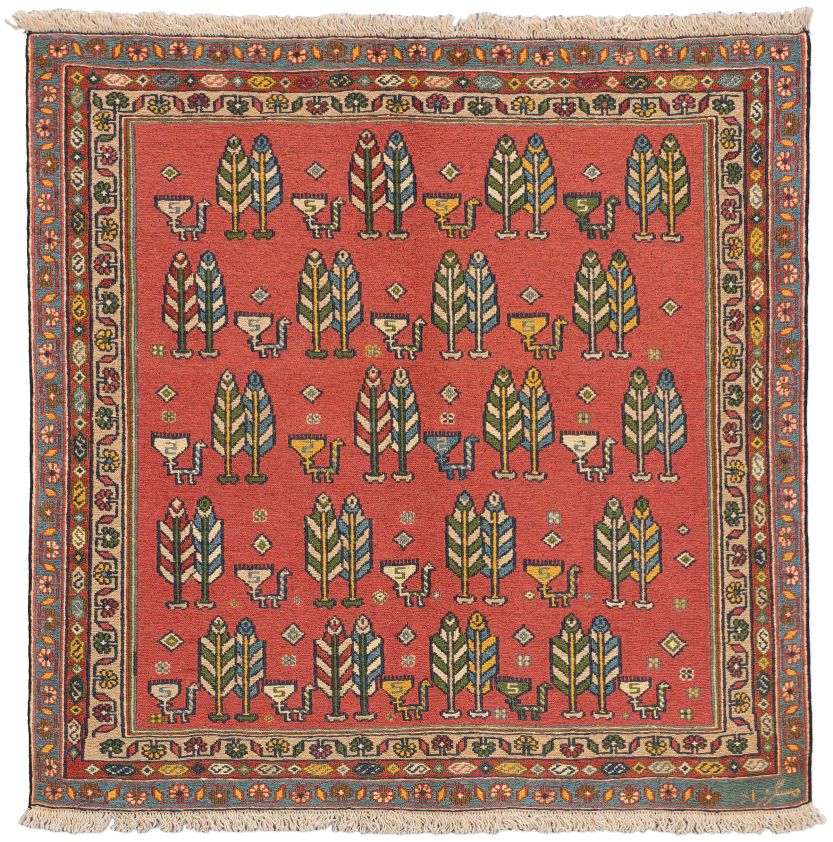 Bild eines Afschar-Tabii aus Persien in der Göße 97 x 98 cm