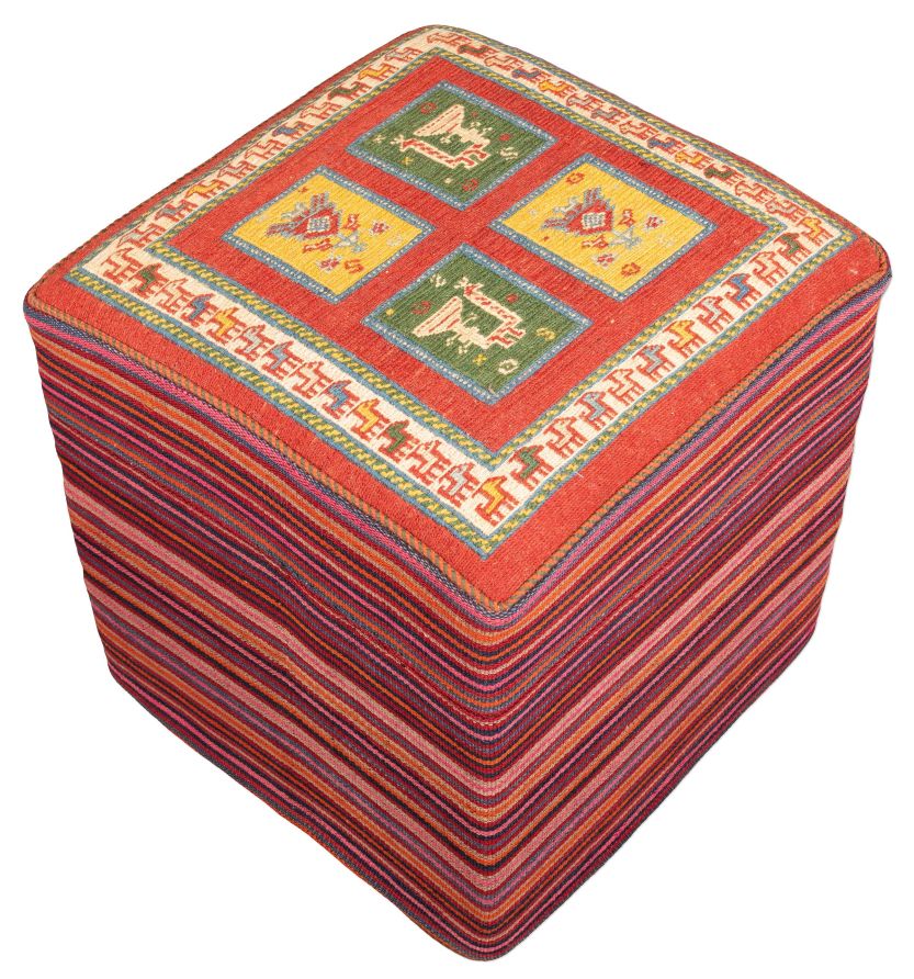 Bild eines Afschar-Tabii-Sitzwürfel aus Persien in der Göße 45 x 45 cm