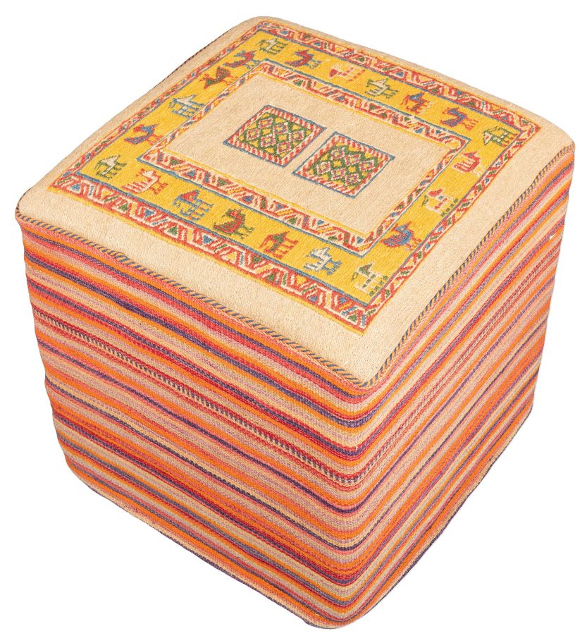 Bild eines Afschar-Tabii-Sitzwürfel aus Persien in der Göße 48 x 44 cm