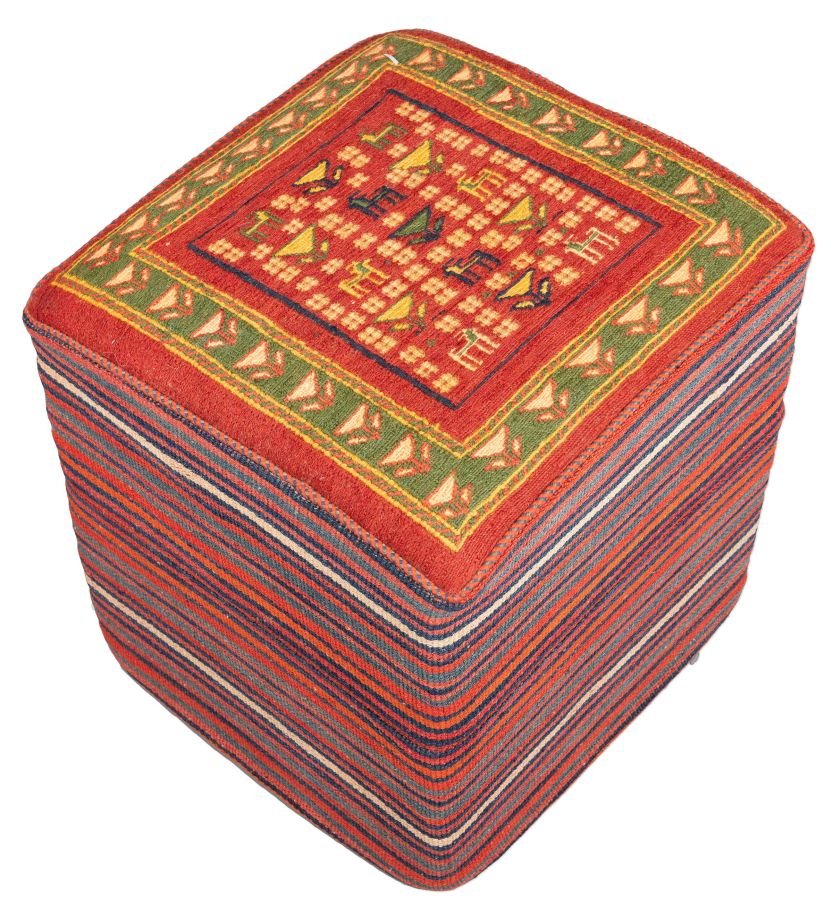 Bild eines Afschar-Tabii-Sitzwürfel aus Persien in der Göße 42 x 42 cm