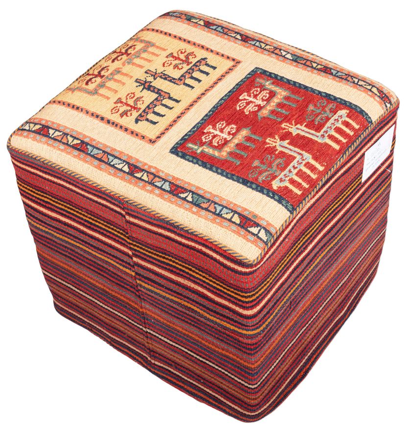 Bild eines Afschar-Tabii-Sitzwürfel aus Persien in der Göße 45 x 48 cm