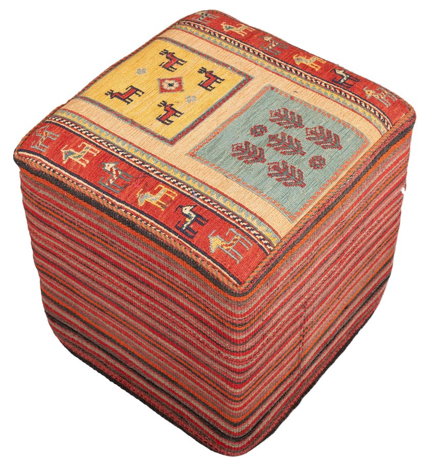 Bild eines Afschar-Tabii-Sitzwürfel aus Persien in der Göße 45 x 43 cm