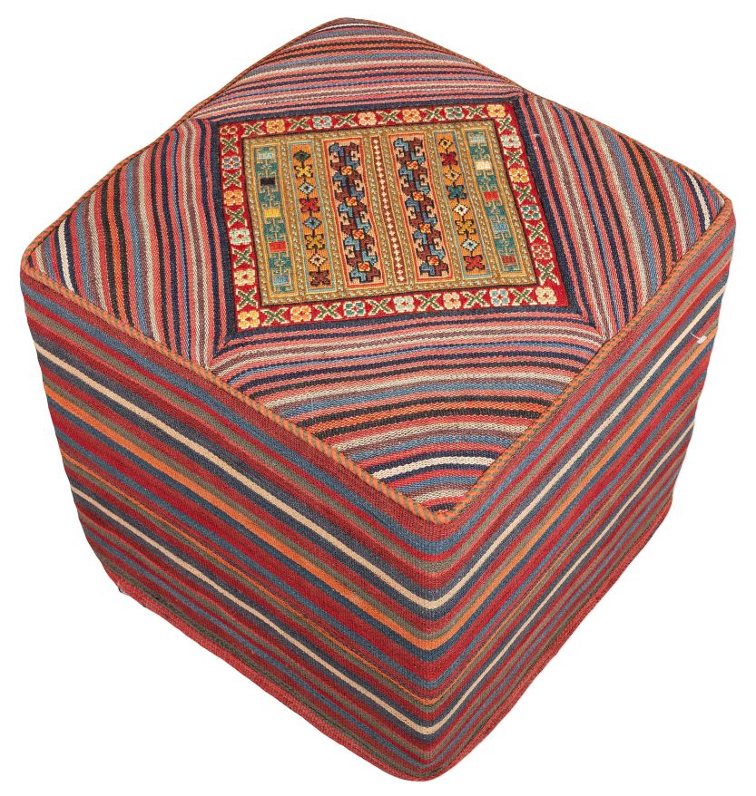 Bild eines Afschar-Farsi-Madan-Sitzwürfel aus Persien in der Göße 46 x 46 cm