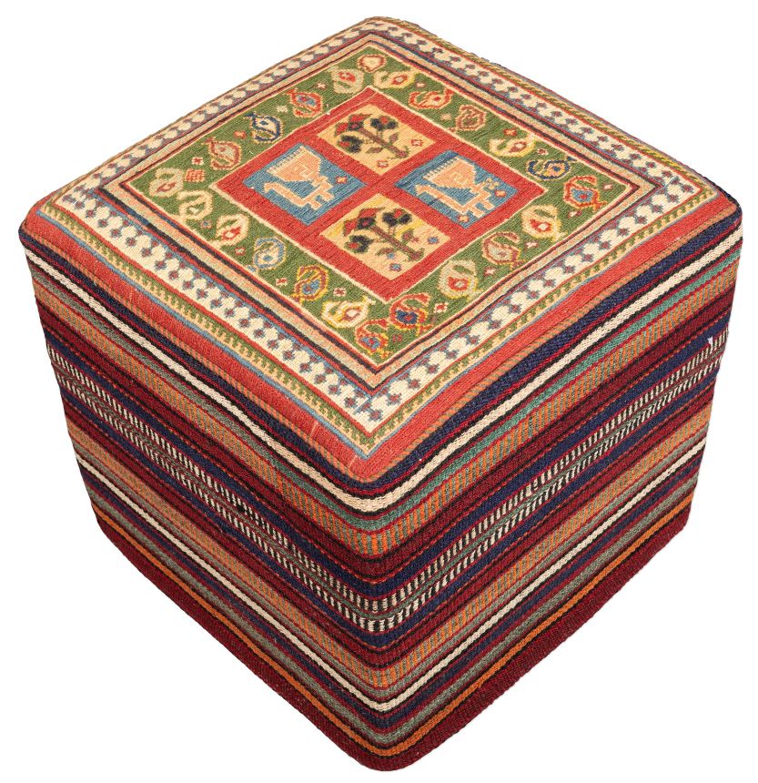 Bild eines Afschar-Tabii-Sitzwürfel aus Persien in der Göße 50 x 50 cm