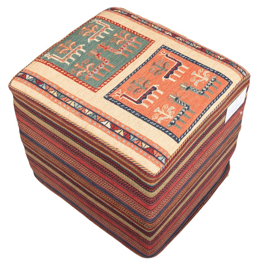 Bild eines Afschar-Tabii-Sitzwürfel aus Persien in der Göße 45 x 50 cm