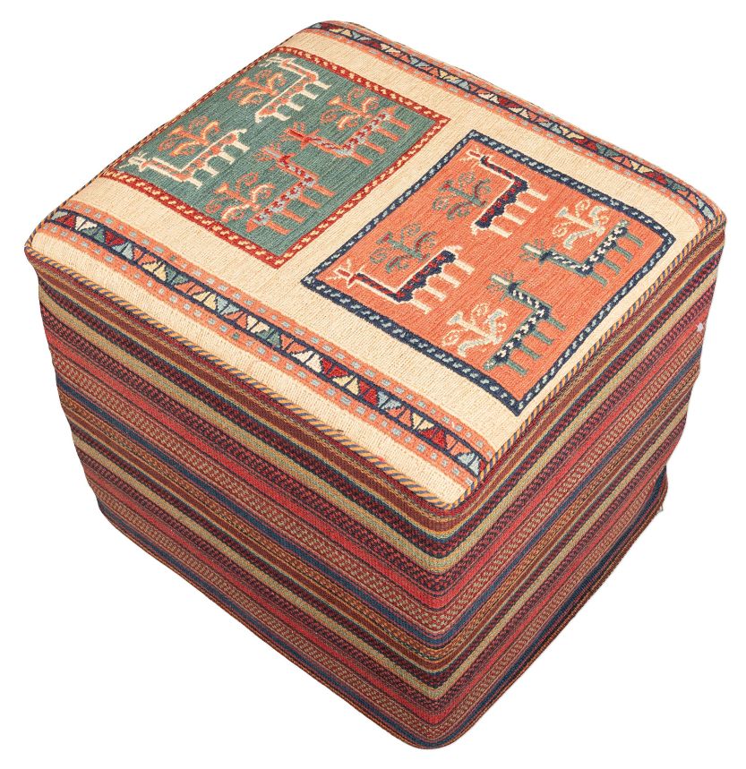 Bild eines Afschar-Tabii-Sitzwürfel aus Persien in der Göße 45 x 50 cm