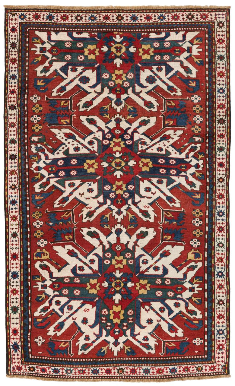 handgeknüpfter Orienteppich Adlerkazak aus Kaukasus Maß 235x144 cm