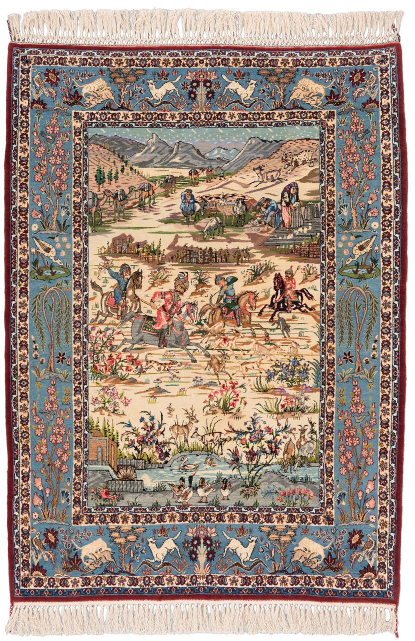 handgeknüpfter Orienteppich Essfahan aus Persien Maß 151x108 cm