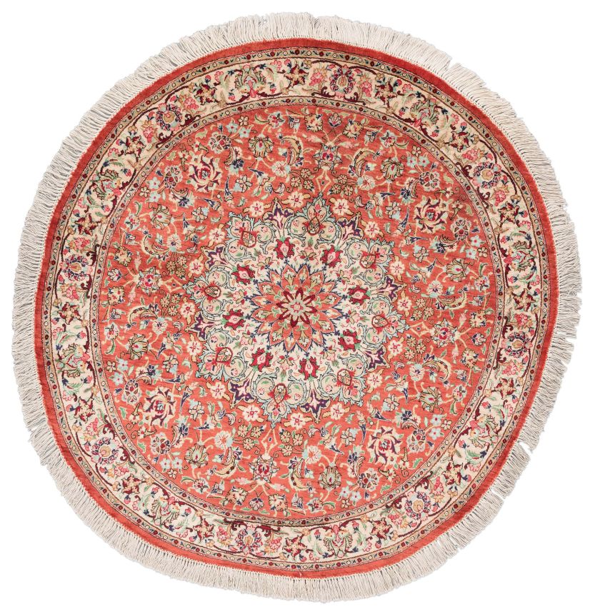 handgeknüpfter Orienteppich Ghom aus Persien Maß 103x100 cm