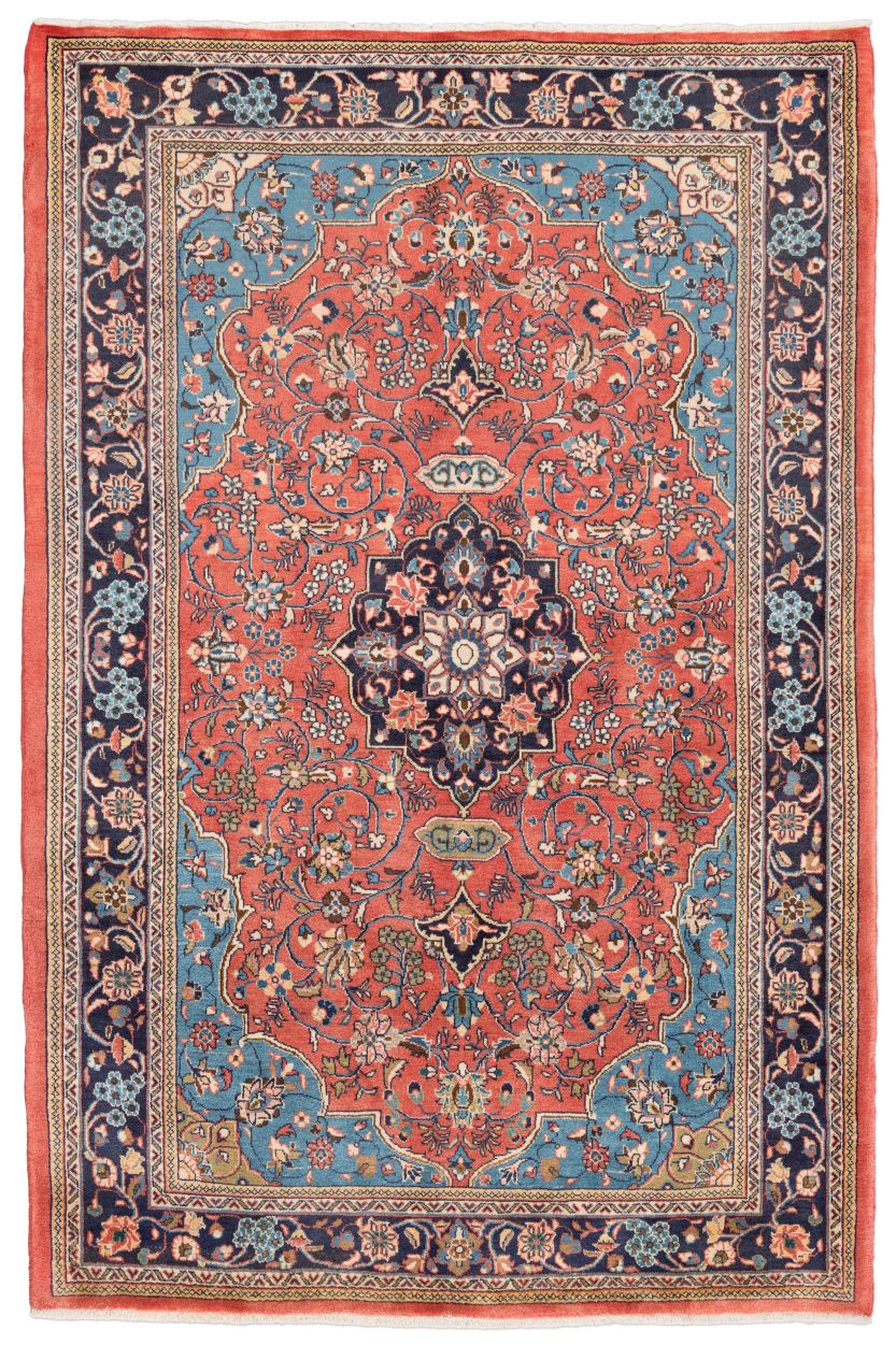 handgeknüpfter Orienteppich Ghom aus Persien Maß 205x134 cm