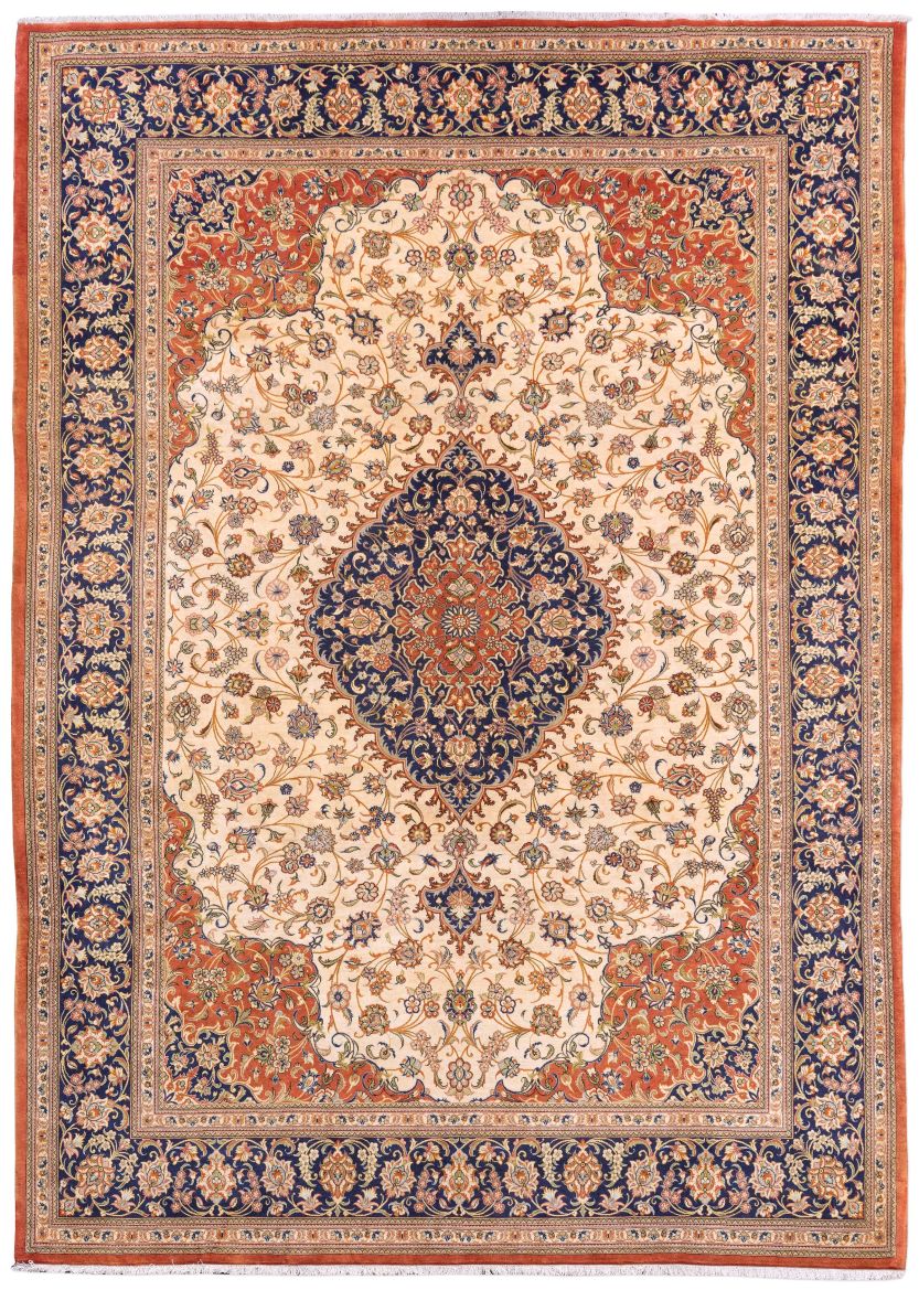 handgeknüpfter Orienteppich Ghom aus Persien Maß 352x252 cm