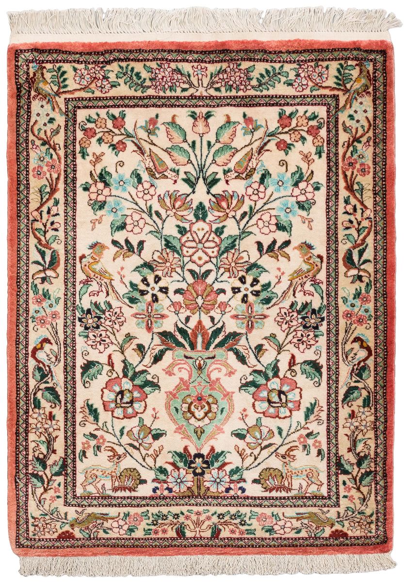 handgeknüpfter Orienteppich Ghom aus Persien Maß 78x57 cm