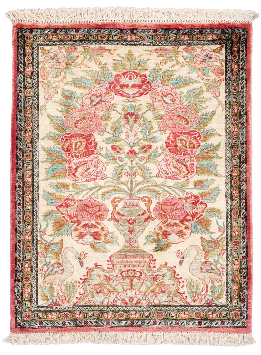 handgeknüpfter Orienteppich Ghom aus Persien Maß 78x62 cm