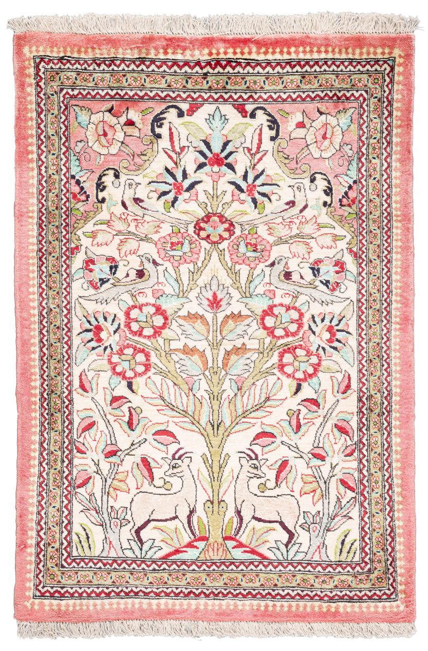 handgeknüpfter Orienteppich Ghom aus Persien Maß 80x54 cm