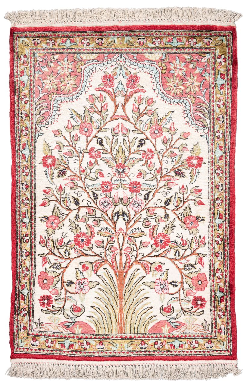 handgeknüpfter Orienteppich Ghom aus Persien Maß 85x57 cm