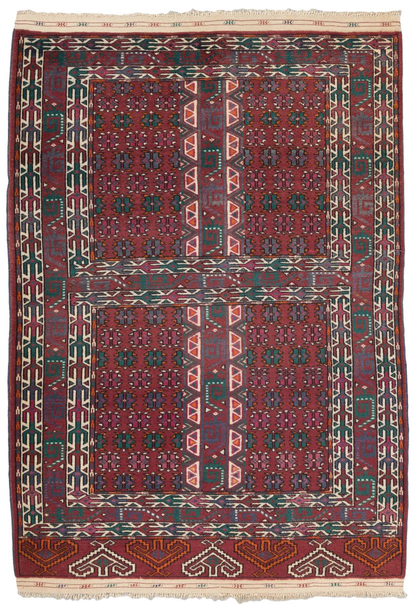 handgeknüpfter Orienteppich Hatschlu aus Turkmenistan Maß 147x107 cm