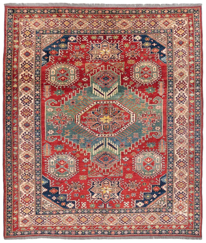 handgeknüpfter Orienteppich Kazak aus Afghanistan Maß 298x262 cm