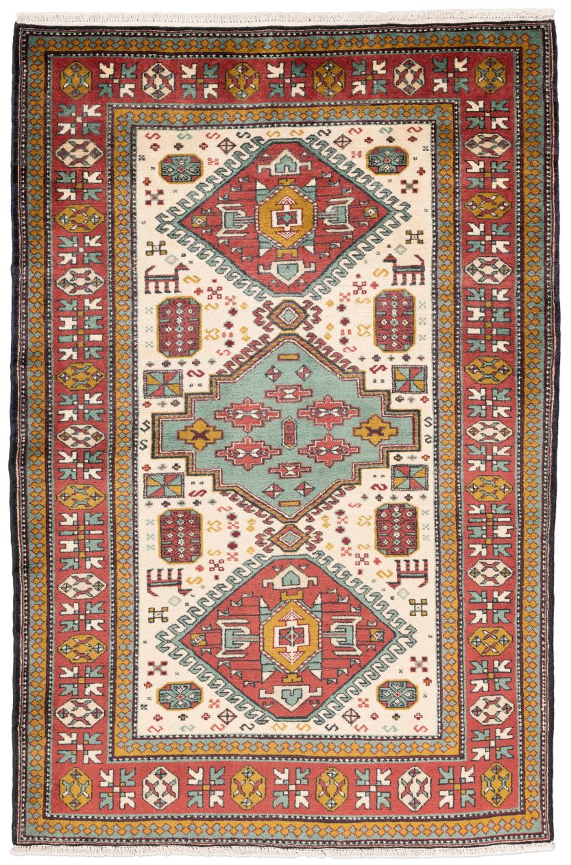 handgeknüpfter Orienteppich Kazak aus Kaukasus Maß 220x146 cm