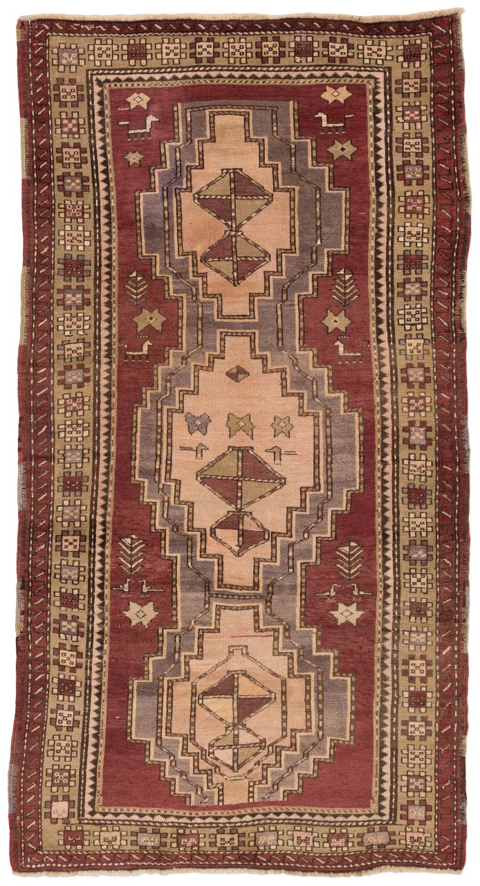 handgeknüpfter Orienteppich Kazak aus Kaukasus Maß 223x116 cm