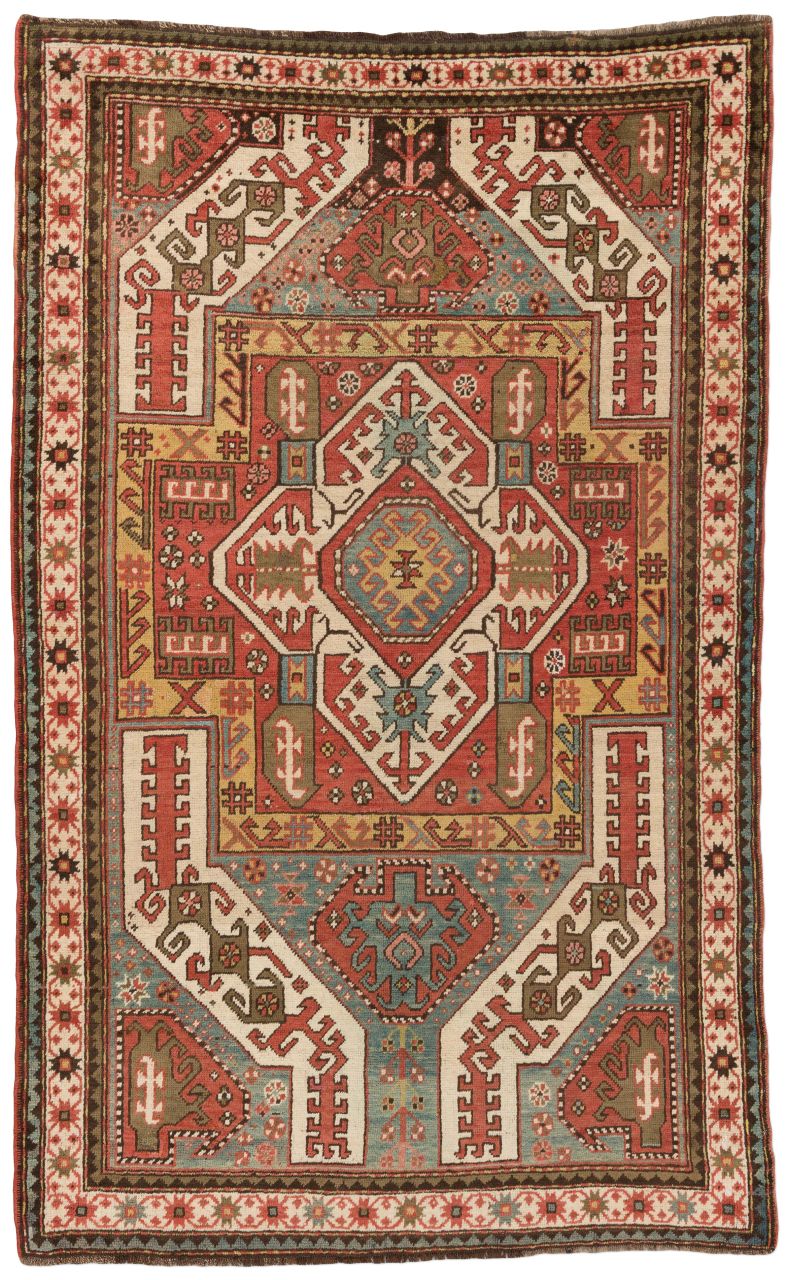 handgeknüpfter Orienteppich Kazak aus Kaukasus Maß 225x140 cm