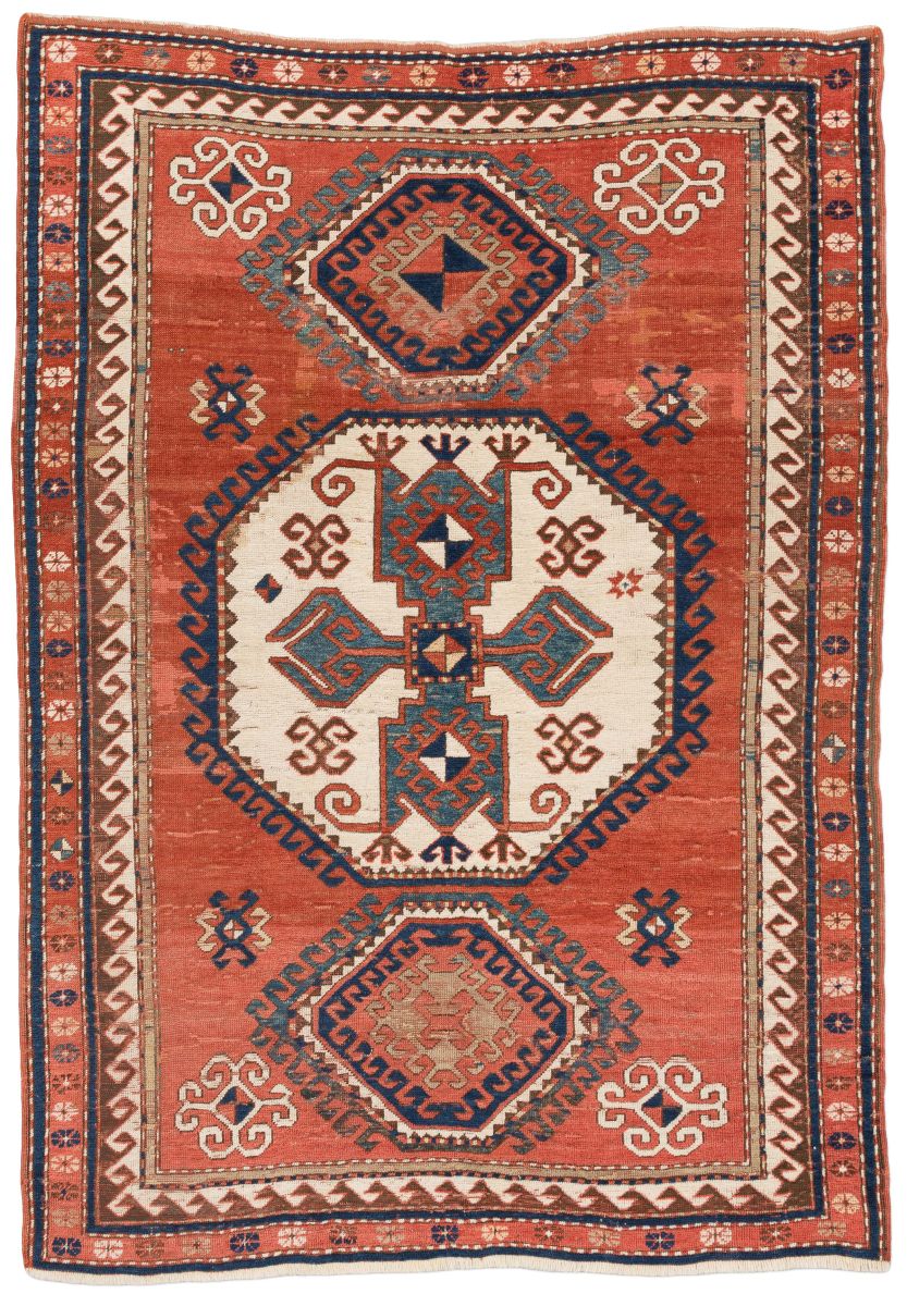 handgeknüpfter Orienteppich Kazak aus Kaukasus Maß 227x164 cm