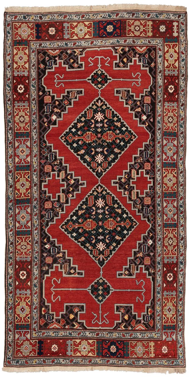 handgeknüpfter Orienteppich Kazak aus Kaukasus Maß 264x135 cm