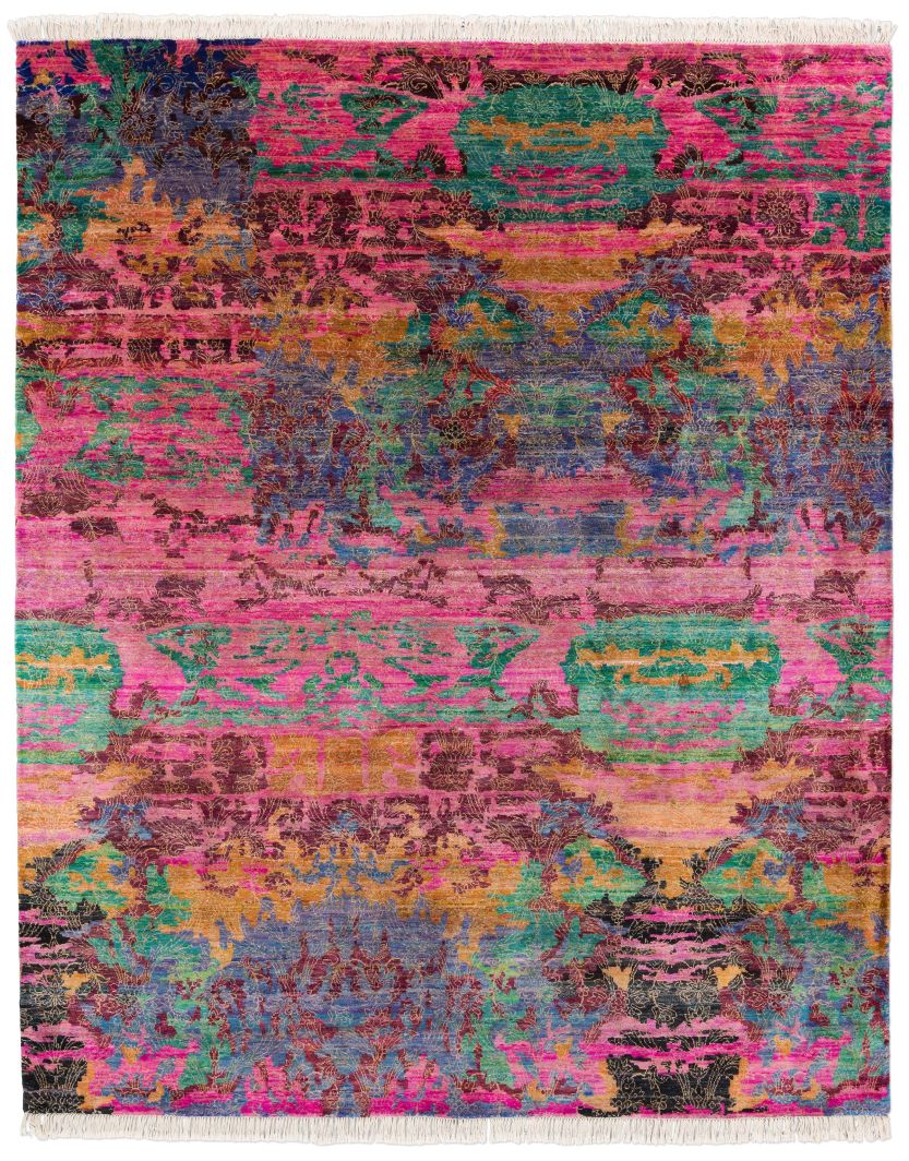 handgeknüpfter Orienteppich Sari-Natural-Silk aus Indien Maß 300x245 cm