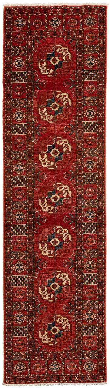 handgeknüpfter Orienteppich Tekke aus Afghanistan Maß 298x82 cm