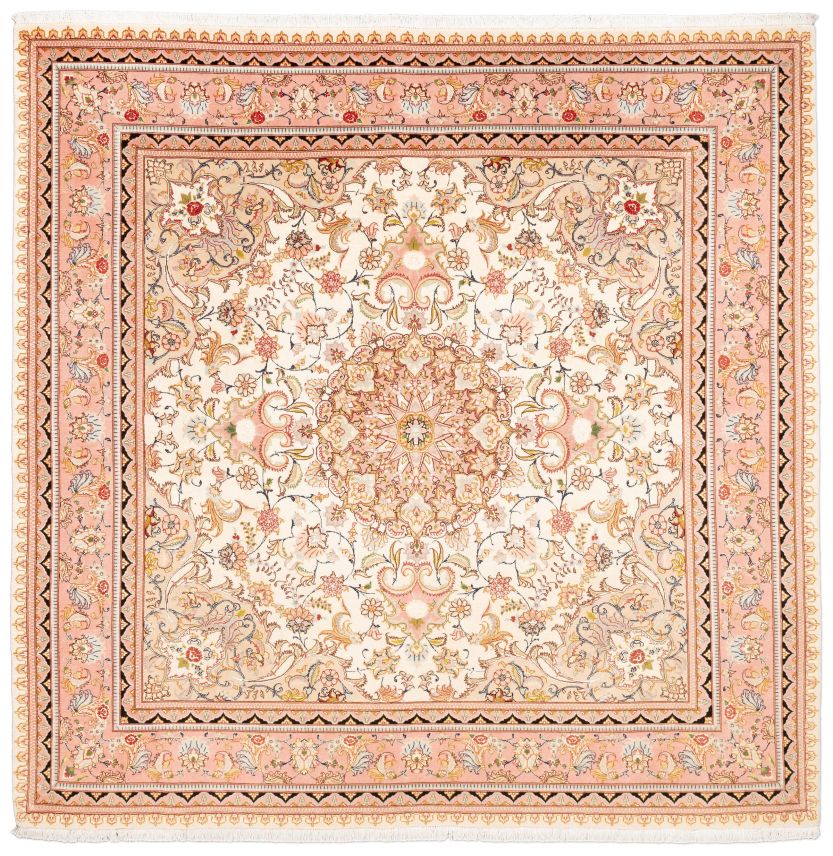 handgeknüpfter Orienteppich Täbriz aus Persien Maß 210x203 cm