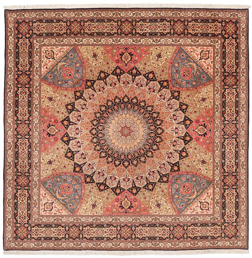 handgeknüpfter Orienteppich Täbriz aus Persien Maß 250x250 cm