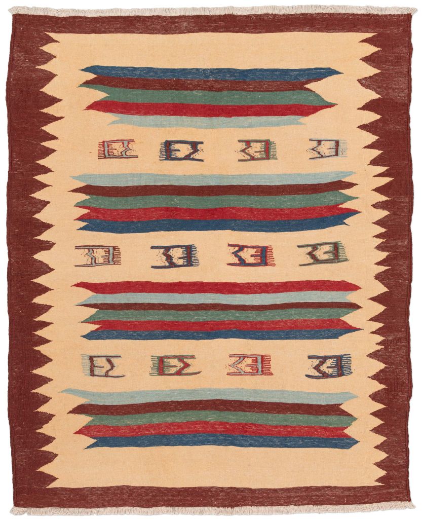 handgewebter Kelim Afschar-Kamo aus Persien Maß 181x152 cm