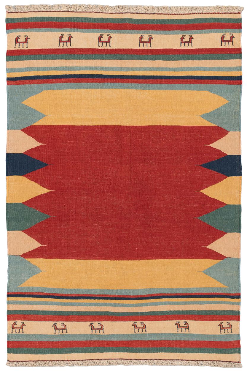 handgewebter Kelim Afschar-Kamo aus Persien Maß 226x152 cm
