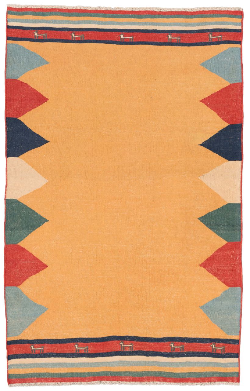 handgewebter Kelim Afschar-Kamo aus Persien Maß 252x160 cm