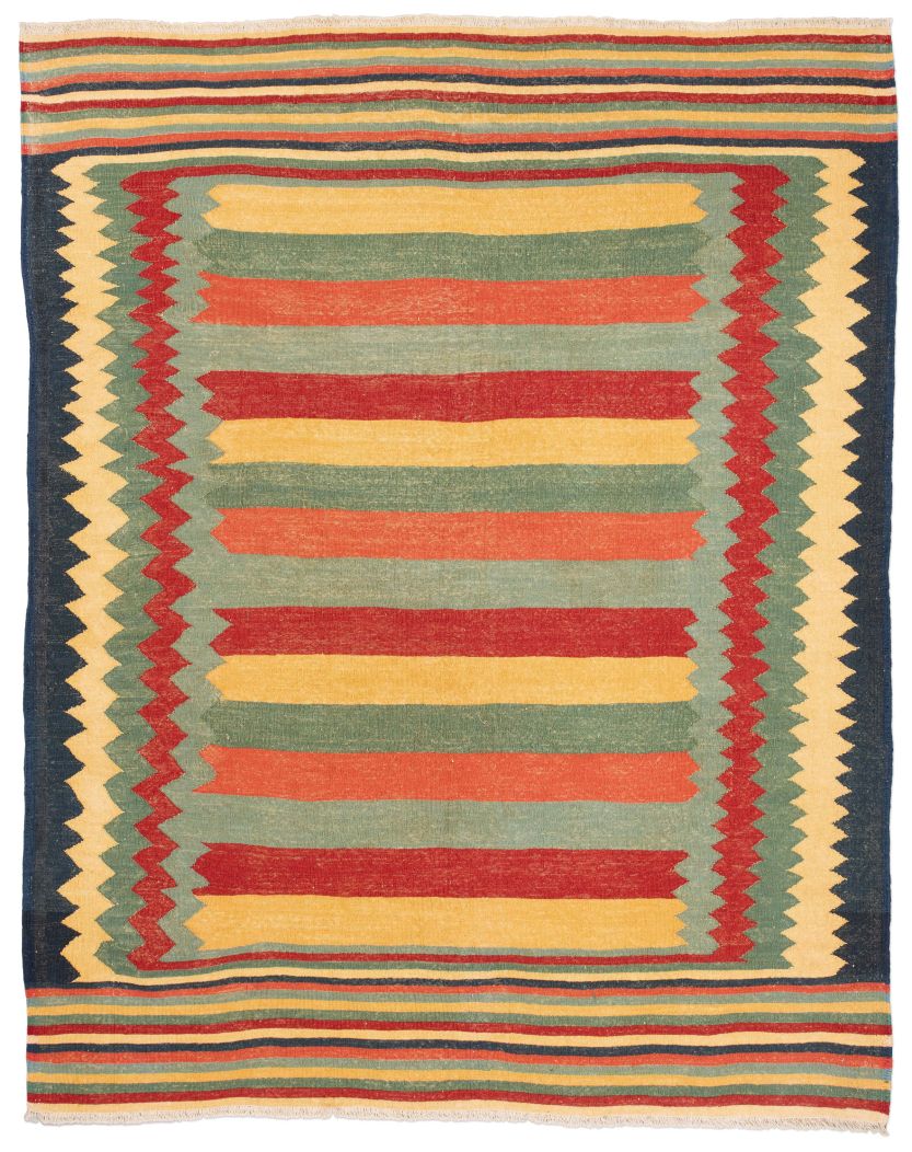 handgewebter Kelim Afschar-Kamo aus Persien Maß 252x205 cm