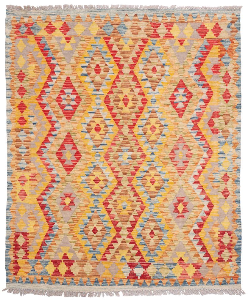 handgewebter Kelim Ghazghar aus Afghanistan Maß 182x153 cm