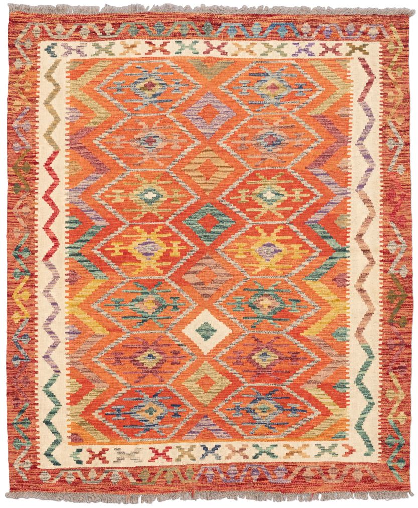 handgewebter Kelim Ghazghar aus Afghanistan Maß 183x153 cm