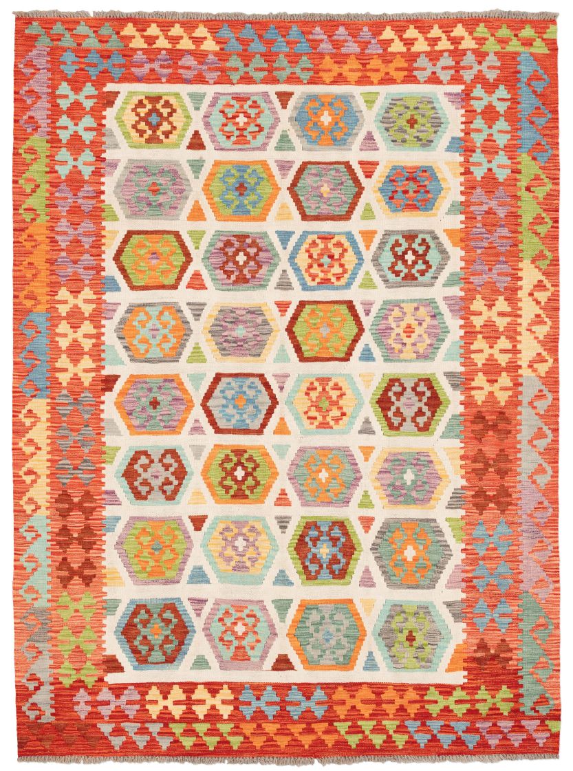 handgewebter Kelim Ghazghar aus Afghanistan Maß 247x181 cm