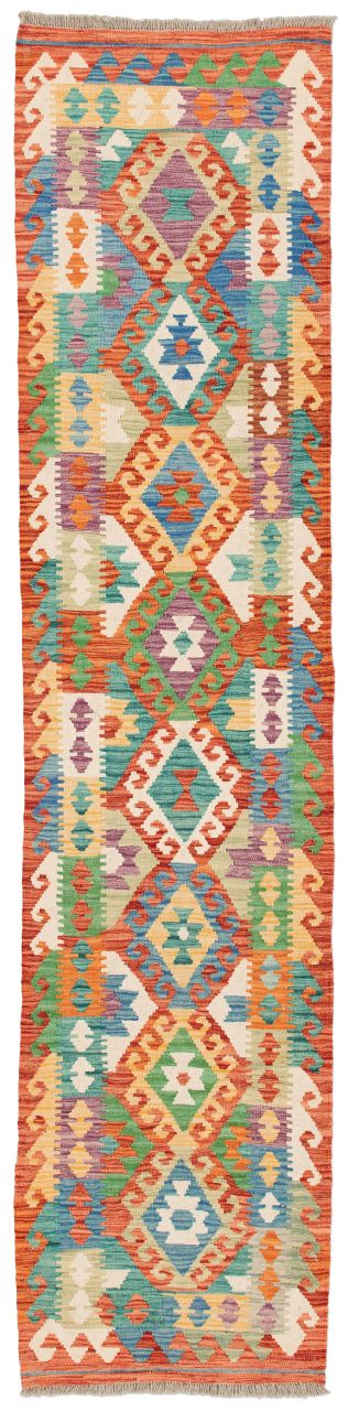 handgewebter Kelim Ghazghar aus Afghanistan Maß 295x68 cm