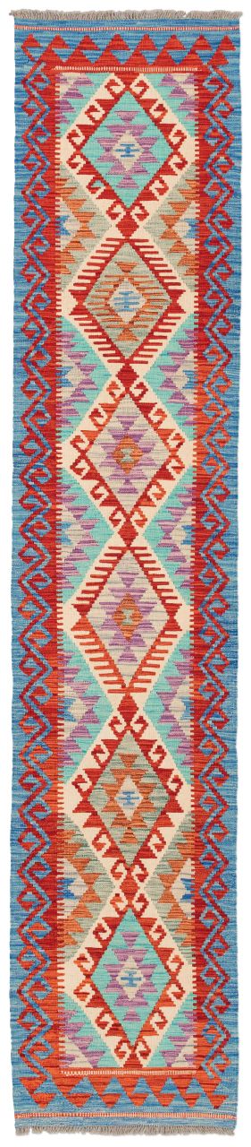 handgewebter Kelim Ghazghar aus Afghanistan Maß 302x61 cm