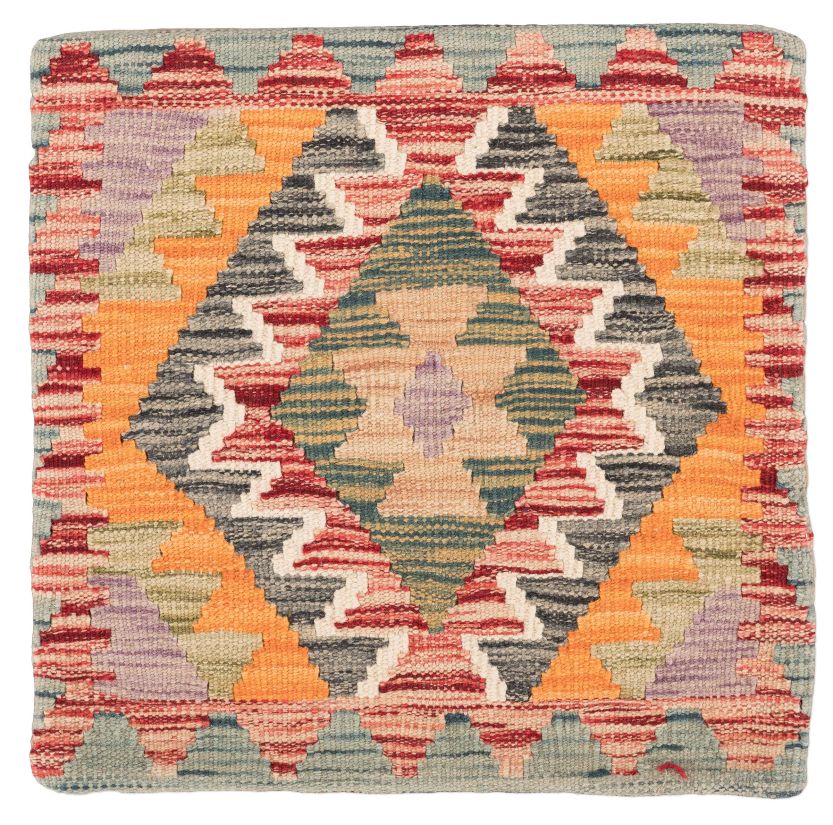 handgewebter Kelim Ghazghar-Kissen aus Afghanistan Maß 45x45 cm
