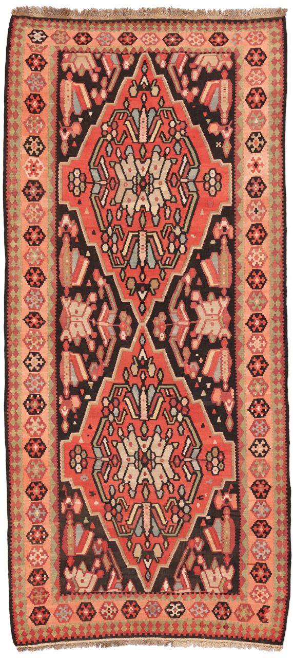 handgewebter Kelim Schahsawan aus Persien Maß 405x188 cm