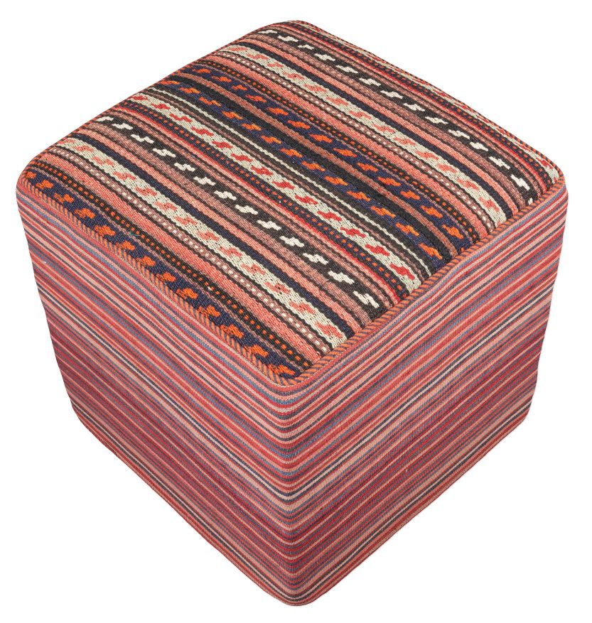 handgewebter Kelim Schahsawan-Sitzwürfel aus Persien Maß 47x47 cm