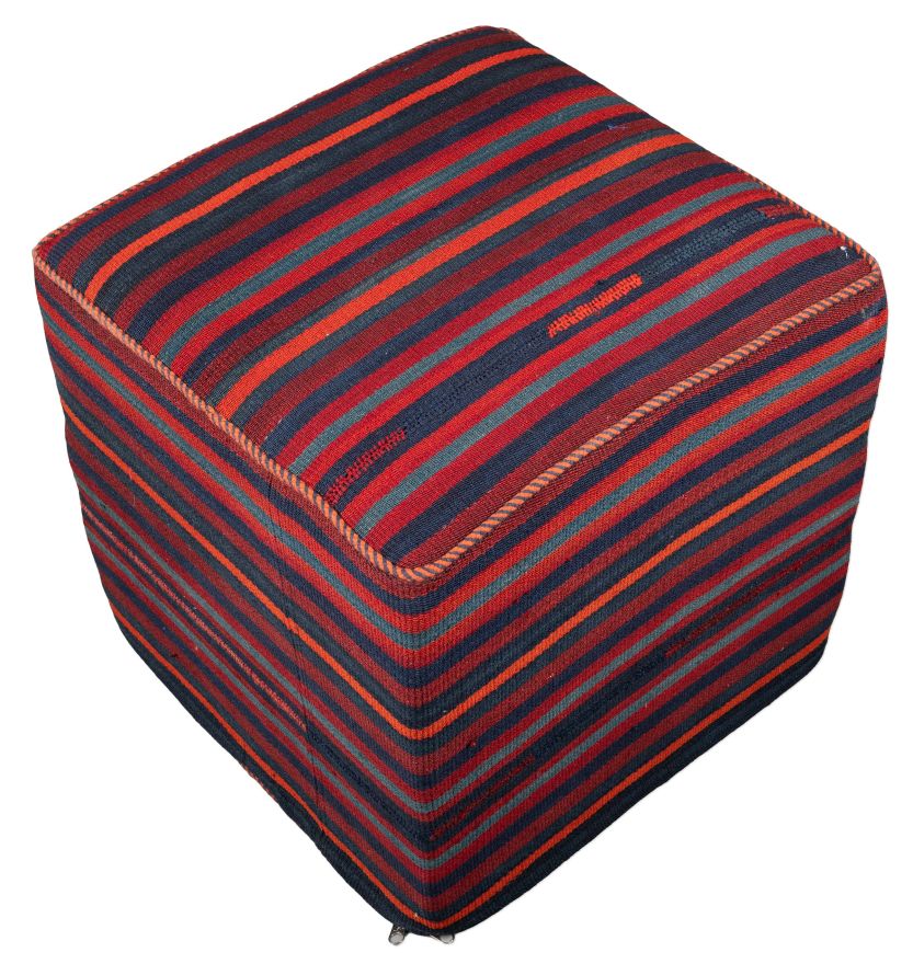 handgewebter Kelim Schahsawan-Sitzwürfel aus Persien Maß 47x47 cm