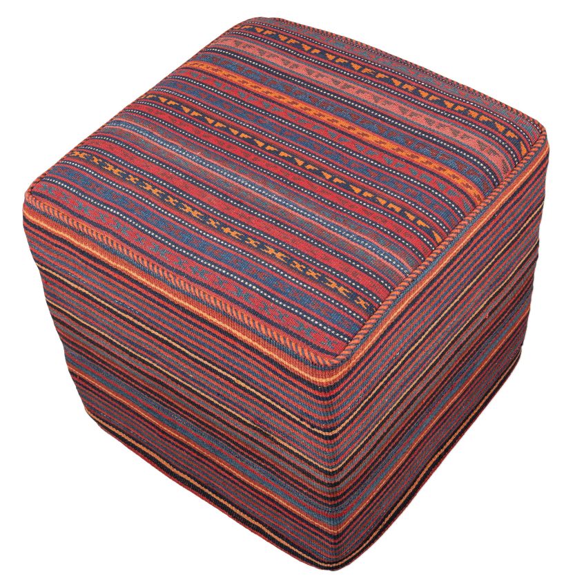 handgewebter Kelim Schahsawan-Sitzwürfel aus Persien Maß 47x47 cm