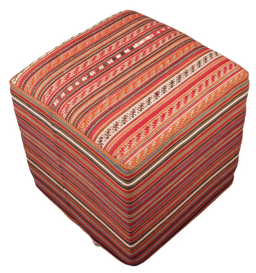 handgewebter Kelim Schahsawan-Sitzwürfel aus Persien Maß 47x47 cm