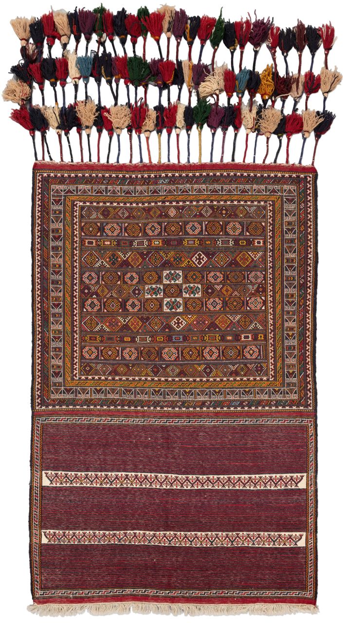 handgewebter Sumackkelim Afschar aus Persien Maß 175x115 cm