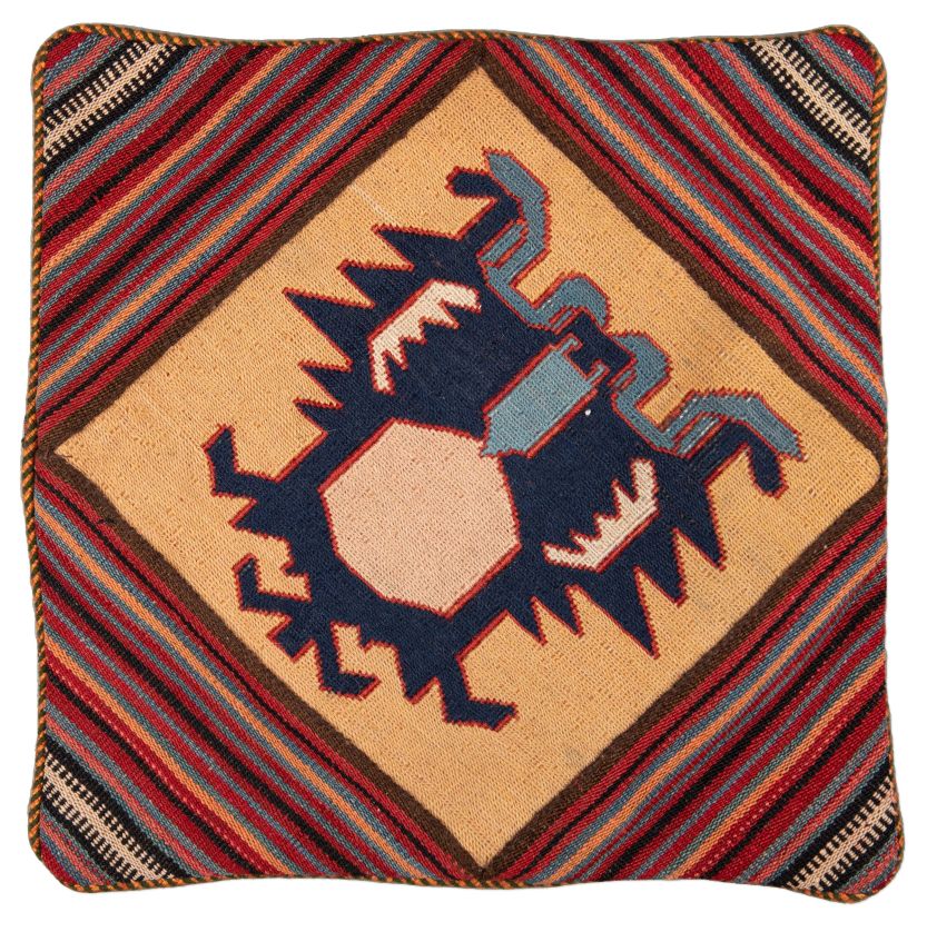 handgewebter Sumackkelim Afschar-Tabii-Kissen aus Persien Maß 45x45 cm