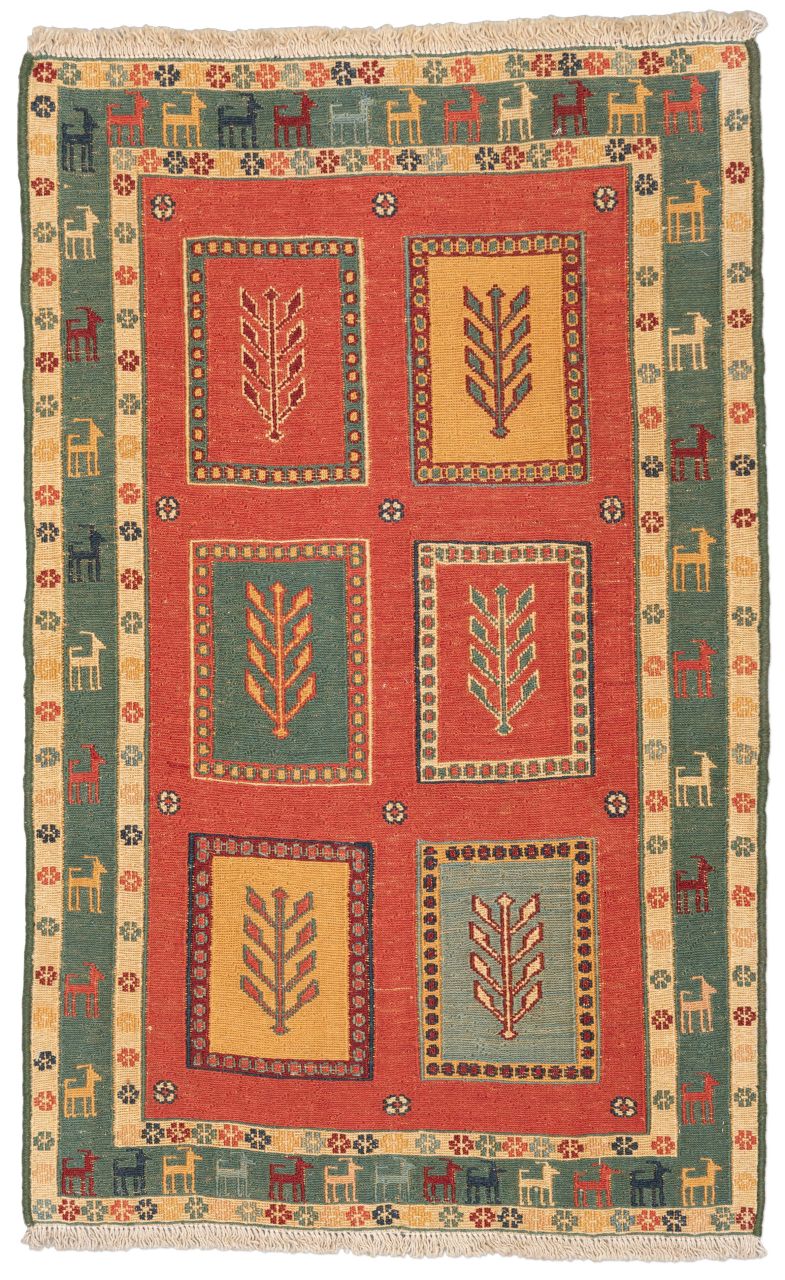 handgewebter Sumackkelim Afschar-Tabii aus Persien Maß 112x71 cm